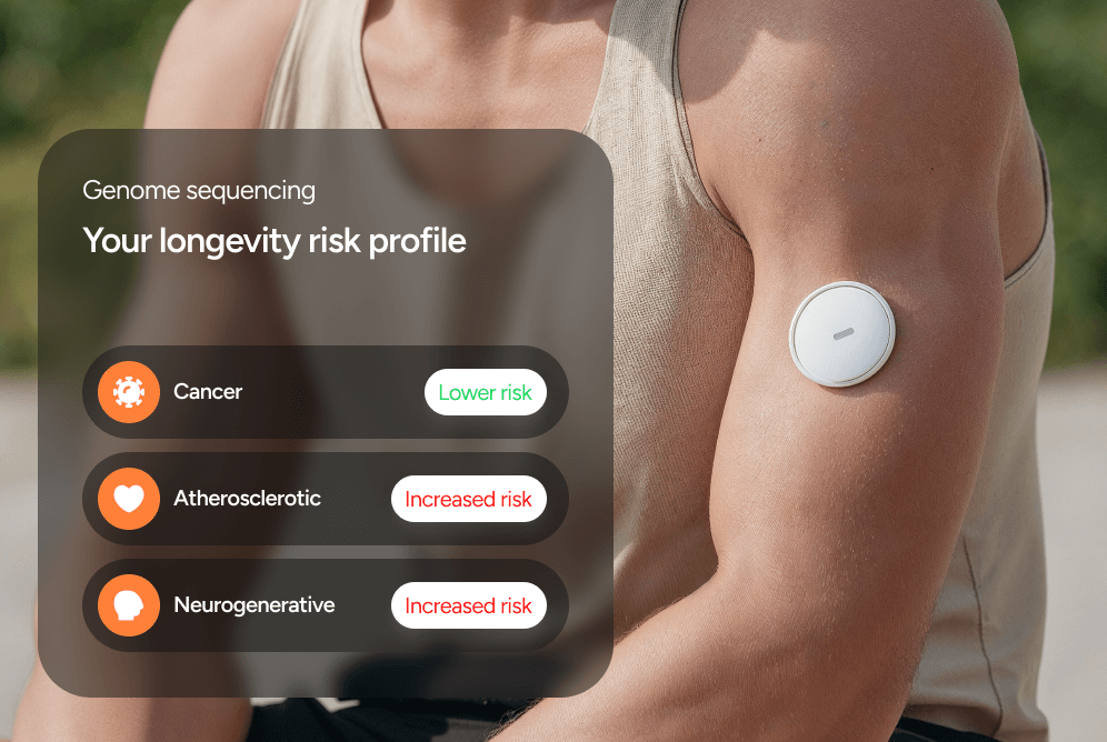 Wearable Health Sensor On Arm - Longevity Webflow Template | Brix Templates