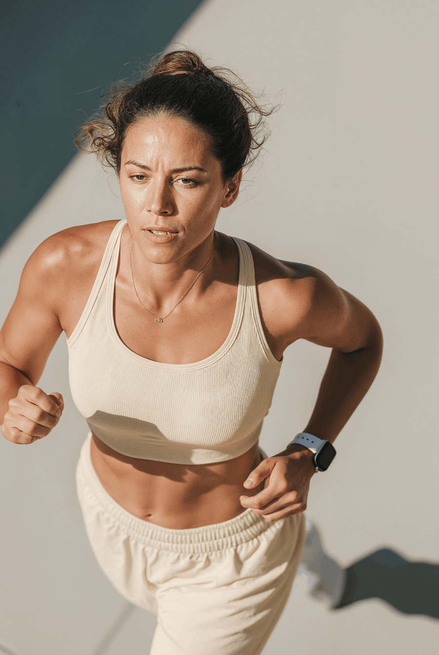 Fit Woman Running Outdoor Fitness - Longevity Webflow Template | Brix Templates