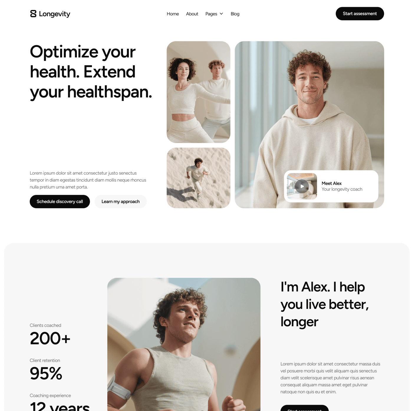 Longevity - Home V2 Main Page - Longevity Center Webflow Template | BRIX Template