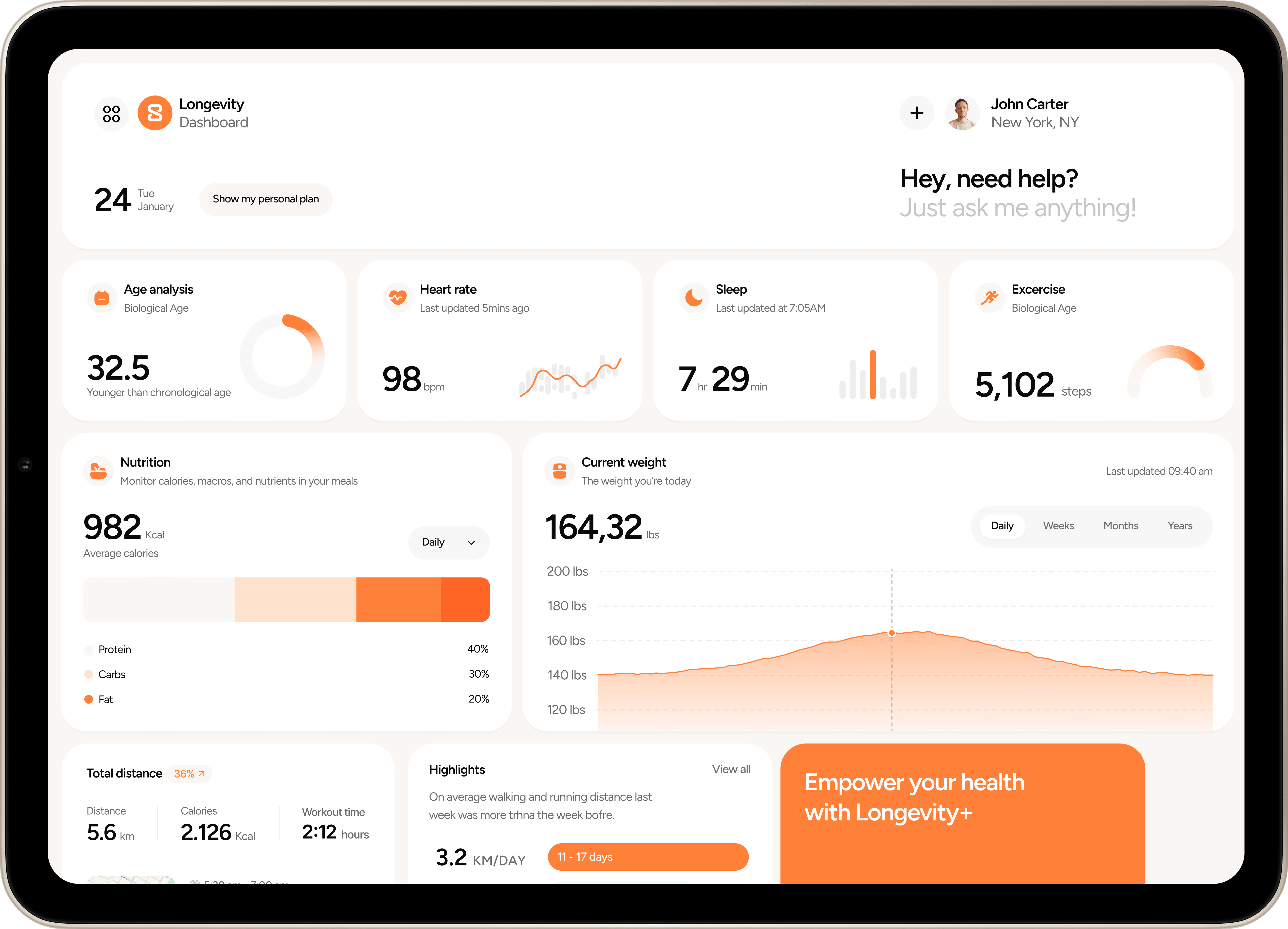 Tablet Mockup - Longevity Webflow Template | Brix Templates
