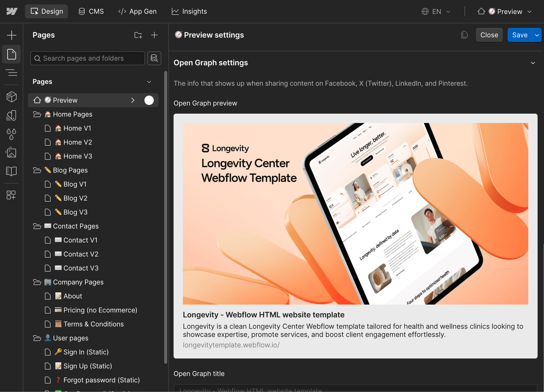 SEO - Longevity Webflow Template | Brix Templates