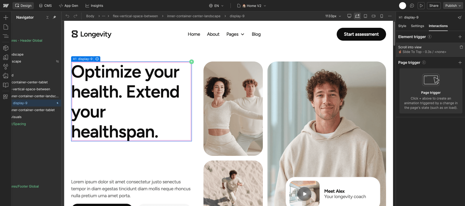 Animations - Longevity Webflow Template | Brix Templates