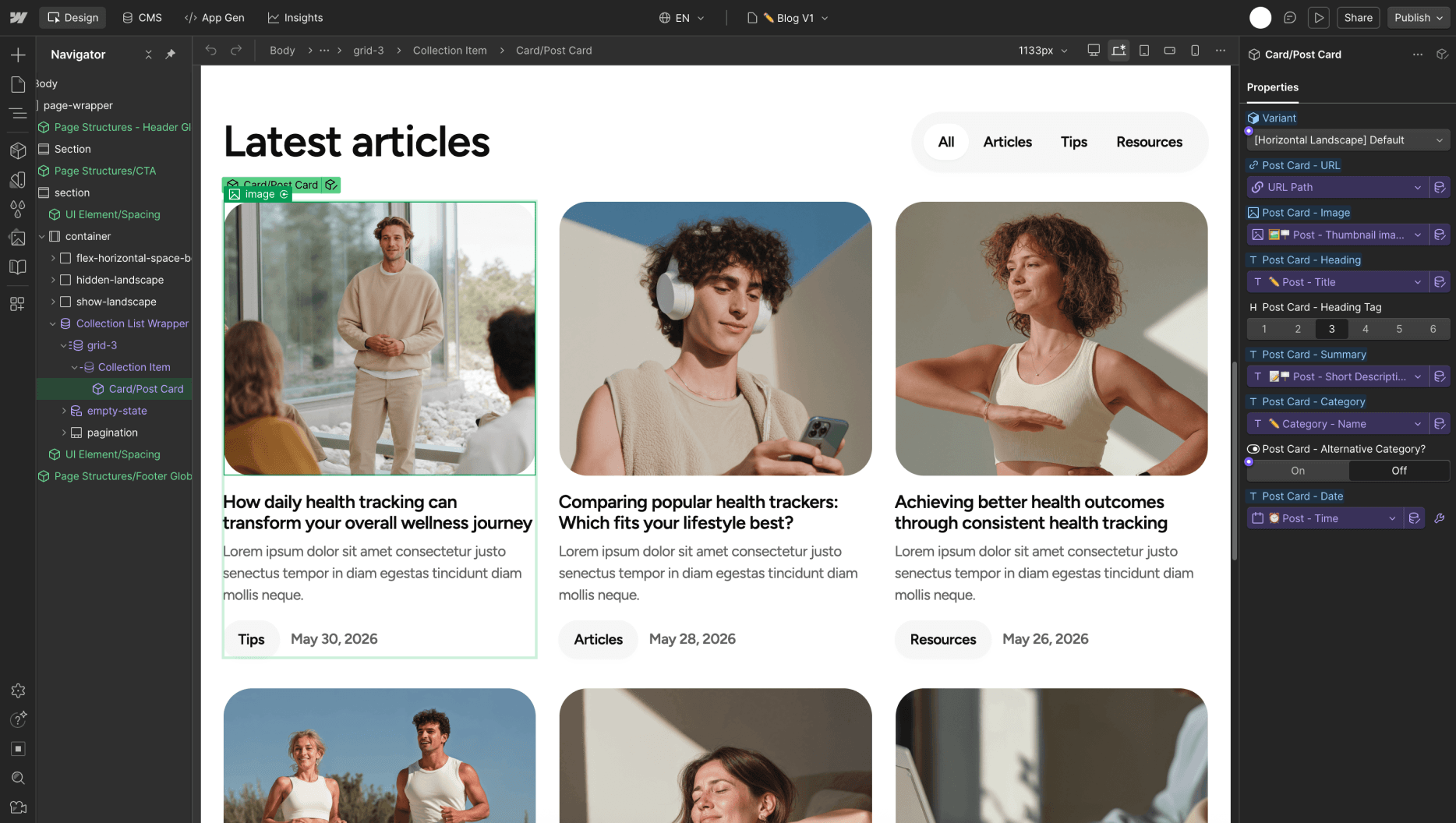 CMS Content - Longevity Webflow Template | Brix Templates